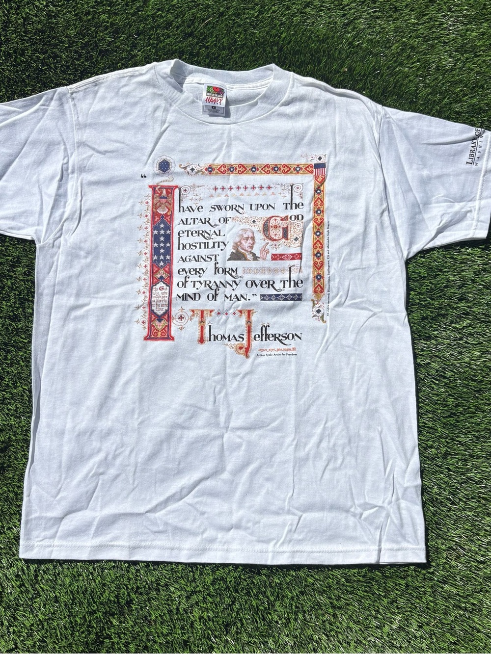 Vintage 90s Thomas Jefferson Library of Congress Washington DC Shirt